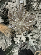 SILVERY STAR GLASS WITH PEARL DETAIL, 10CMx4.5CMx12CM - CTCXX12499-Two Turtle Doves Australia