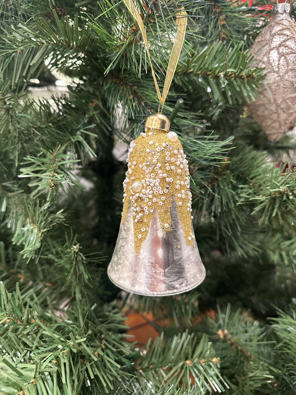 WHITE, GOLD & SILVER DRIP BELL - GQAM311-Two Turtle Doves Australia