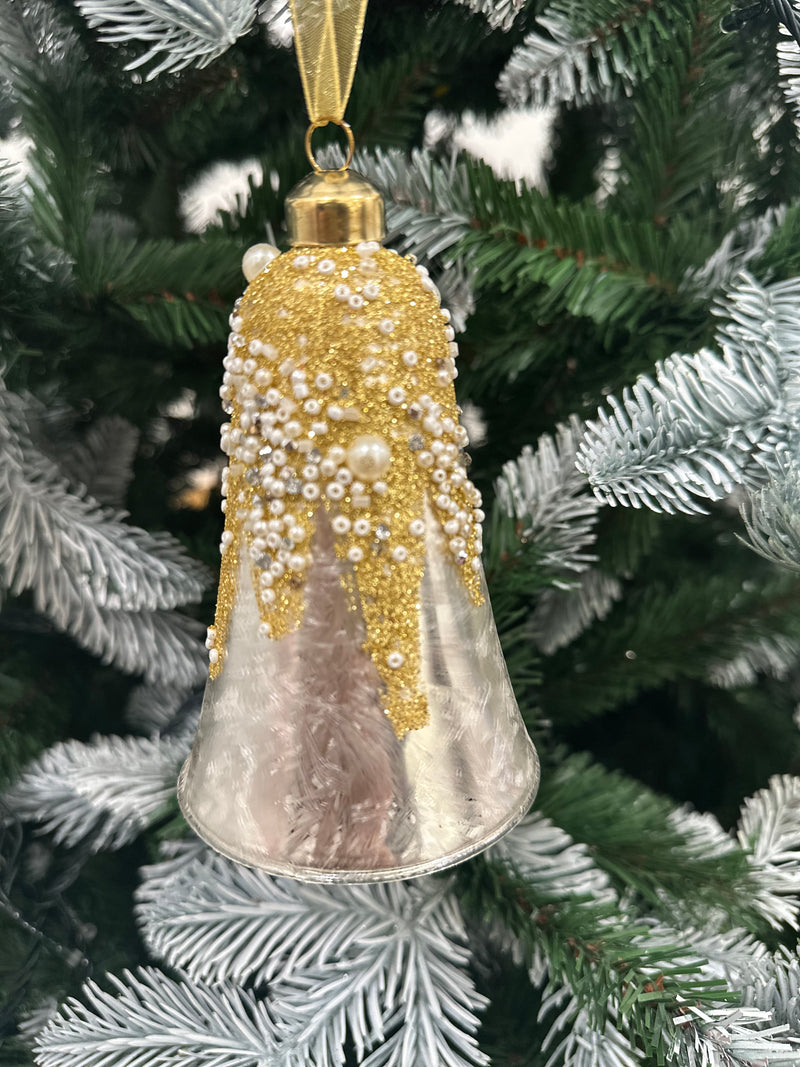 WHITE, GOLD & SILVER DRIP BELL - GQAM311-Two Turtle Doves Australia