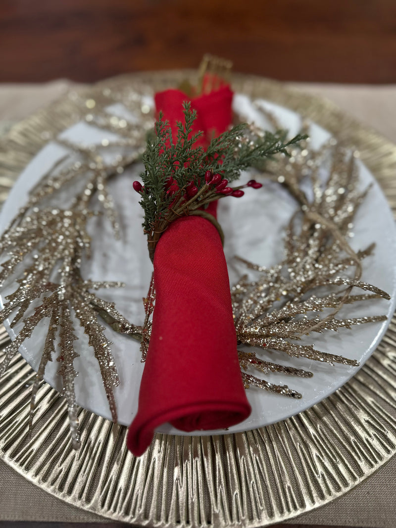 PERFECt GLITTER LEAF HANGING TREE WREATH OR DINING PLATE SETTING - X210350-Two Turtle Doves Australia