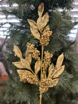 2024 PRE-ORDER: GOLD LAUREL LEAF STEM 66CM-Two Turtle Doves Australia