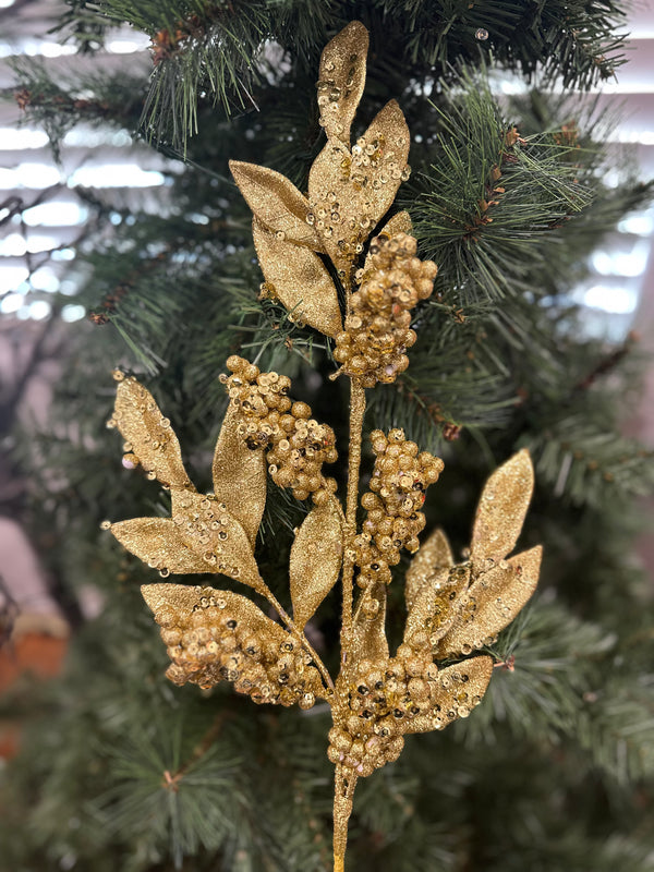 2024 PRE-ORDER: GOLD LAUREL LEAF STEM 66CM-Two Turtle Doves Australia