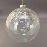 15CM CLEAR LEAF GLASS BALL - GQAM089-Two Turtle Doves Australia