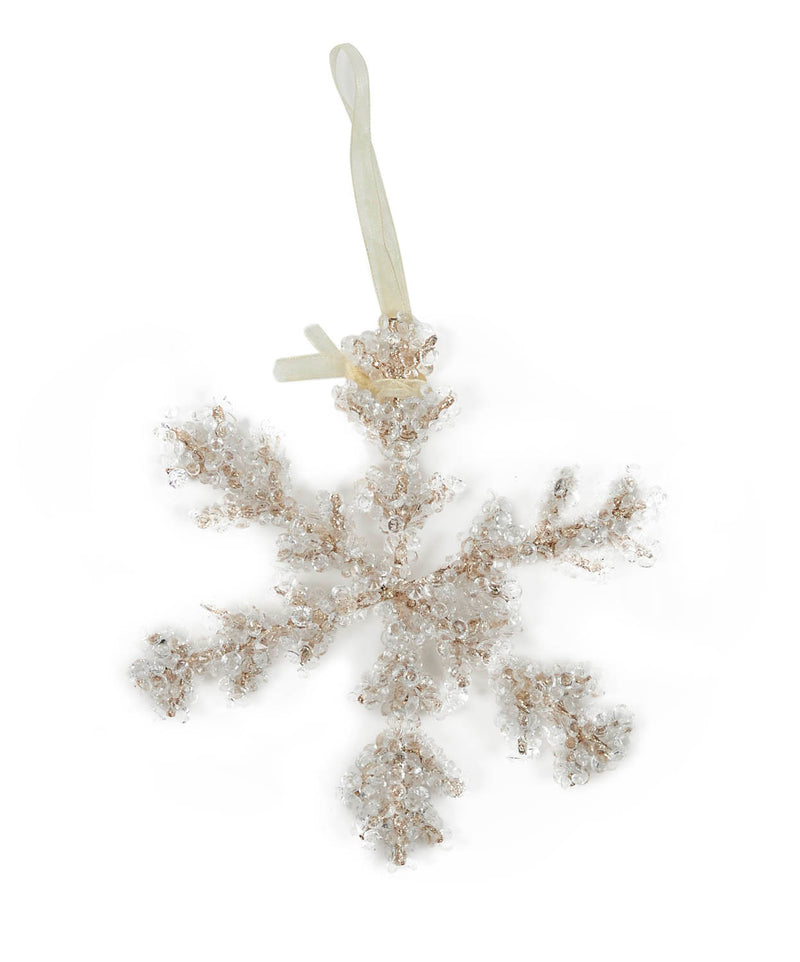 SNOWFLAKE CHAMPAGNE & CLEAR TIGHTLY BEADED HANGER - XX8460-Two Turtle Doves Australia