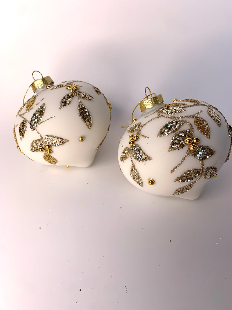 WHITE, GOLD & SILVER LEAF ONION - JQAM434-Two Turtle Doves Australia