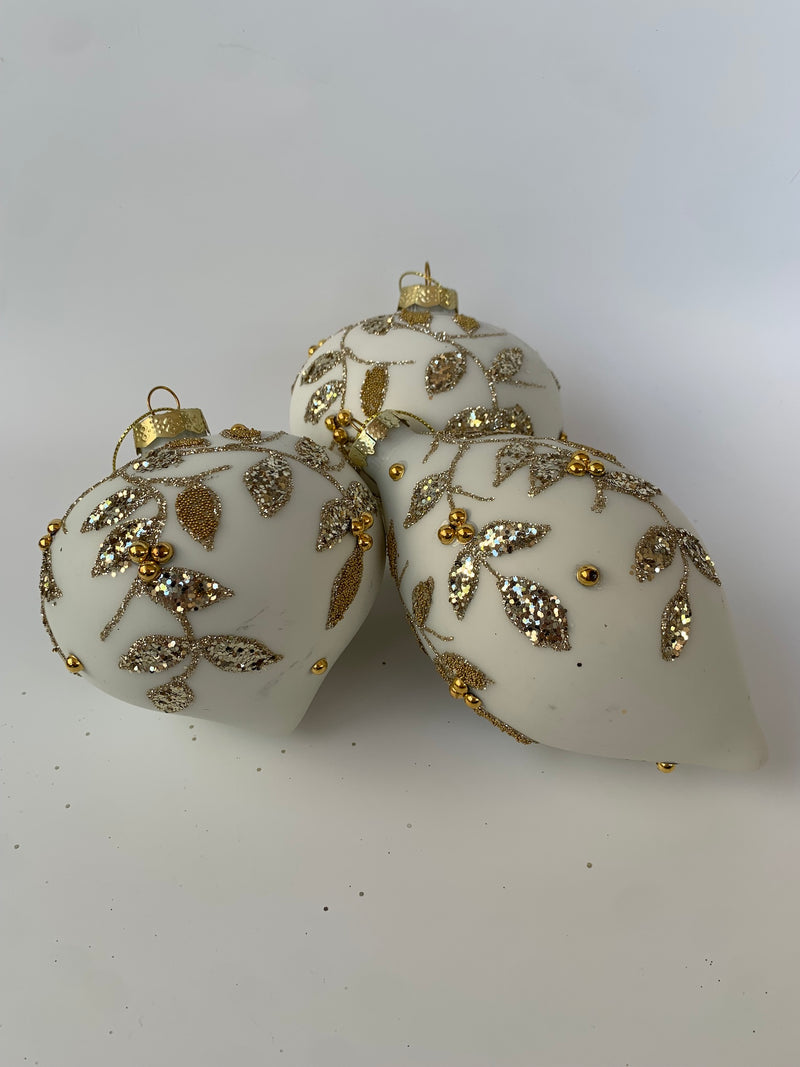 WHITE, GOLD & SILVER LEAF ONION - JQAM434-Two Turtle Doves Australia