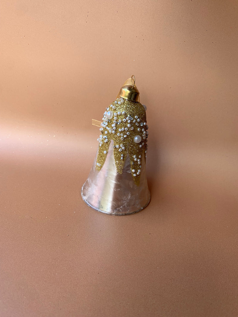 WHITE, GOLD & SILVER DRIP BELL - GQAM311-Two Turtle Doves Australia