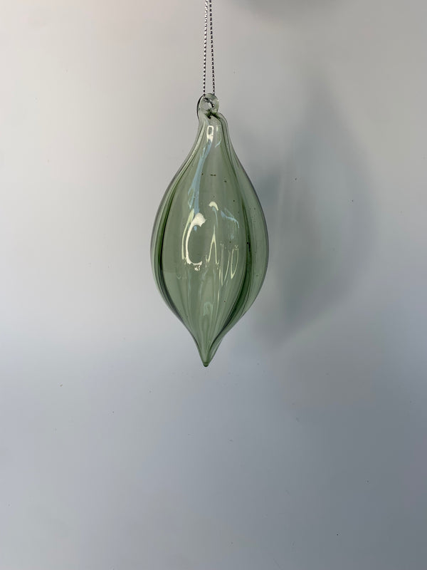 GREEN SHEER GLASS DROP HANGING - GQAM032-Two Turtle Doves Australia