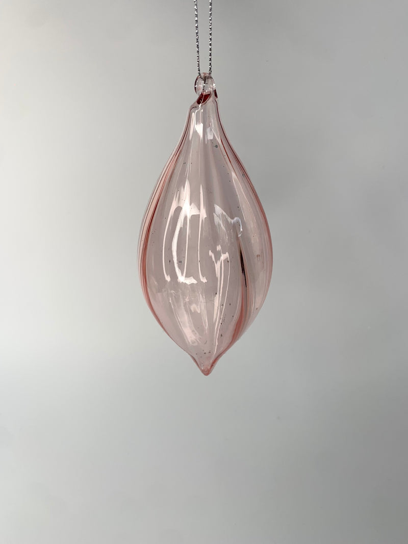 PINK SHEER GLASS DROP HANGING - GQAM033-Two Turtle Doves Australia